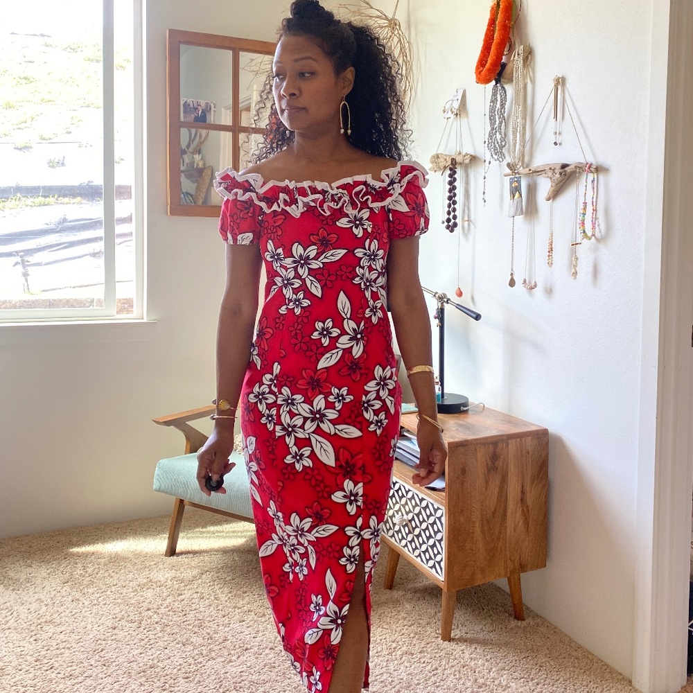 Hawaiian print dress